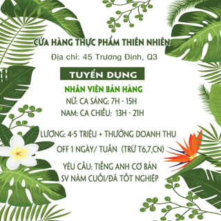 Nhà tuyển dụng CỬA HÀNG THỰC PHẨM THIÊN NHIÊN