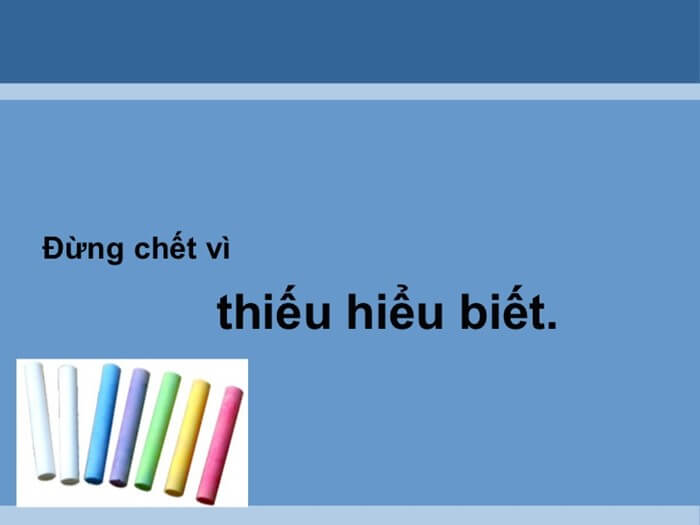 Đừng chết vì thiếu hiểu biết