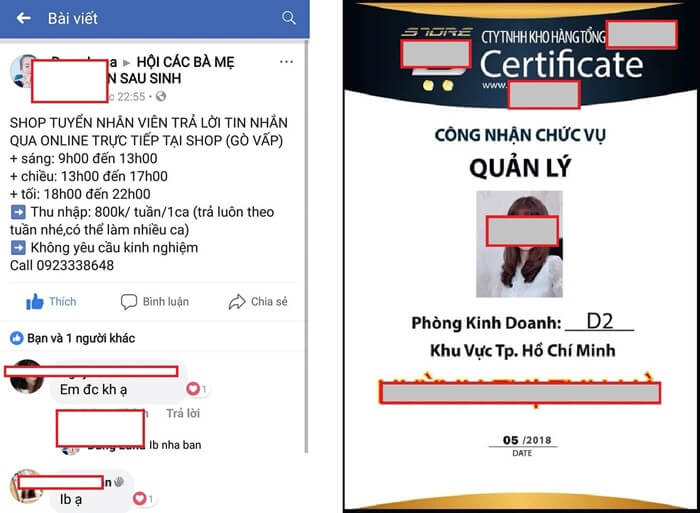 Mẫu tin tuyển dụng đa cấp diamond